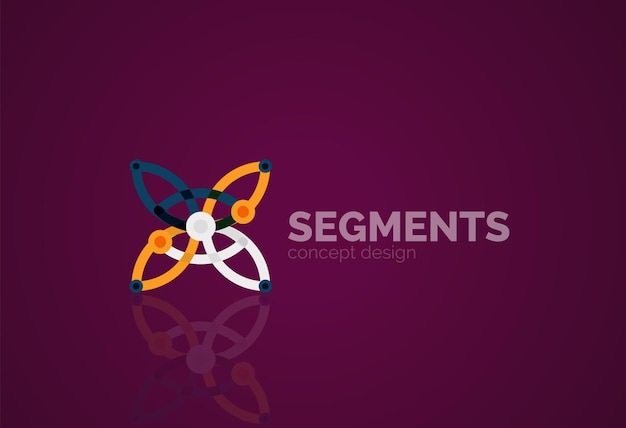 Contorno vectorial logotipo geométrico abstracto mínimo