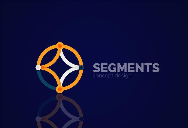 Contorno vectorial logotipo geométrico abstracto mínimo