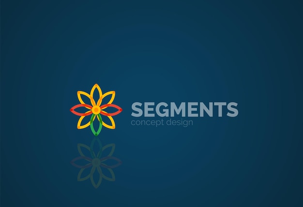 Contorno vectorial logotipo geométrico abstracto mínimo