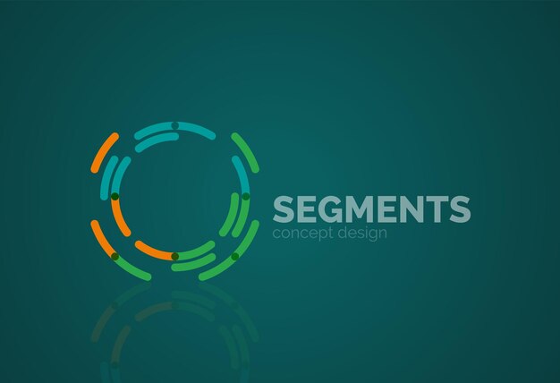 Contorno vectorial logotipo geométrico abstracto mínimo