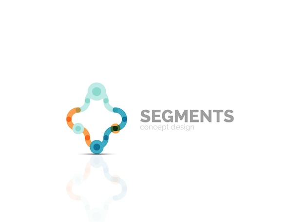 Contorno vectorial logotipo geométrico abstracto mínimo
