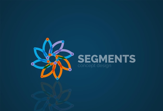 Contorno vectorial logotipo geométrico abstracto mínimo