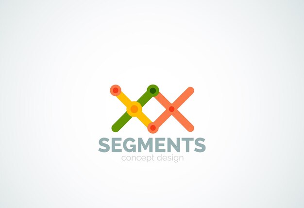 Contorno vectorial logotipo geométrico abstracto mínimo