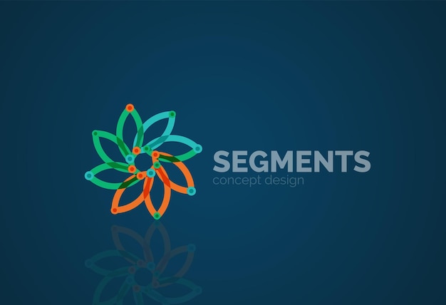 Contorno vectorial logotipo geométrico abstracto mínimo