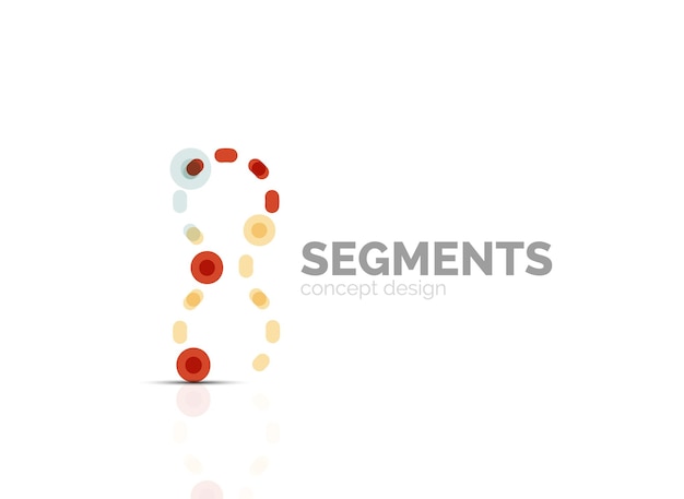 Contorno vectorial logotipo geométrico abstracto mínimo