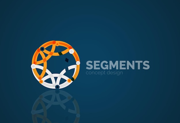 Contorno vectorial logotipo geométrico abstracto mínimo
