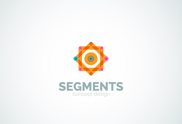 Contorno vectorial logotipo geométrico abstracto mínimo
