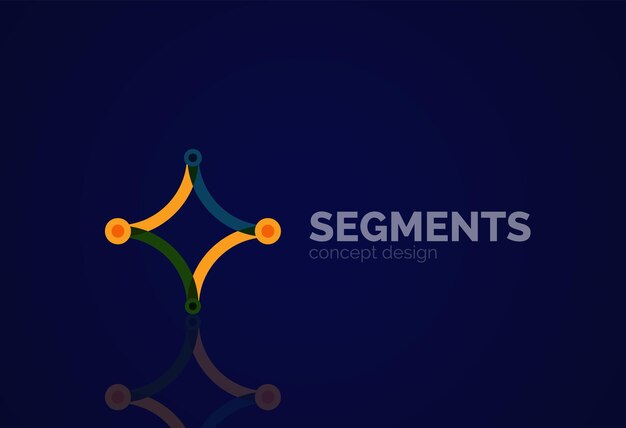 Contorno vectorial logotipo geométrico abstracto mínimo
