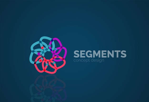 Contorno vectorial logotipo geométrico abstracto mínimo