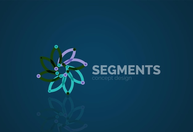 Contorno vectorial logotipo geométrico abstracto mínimo