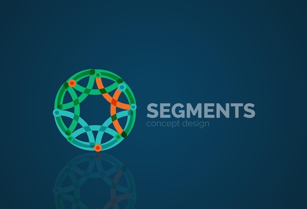 Contorno vectorial logotipo geométrico abstracto mínimo