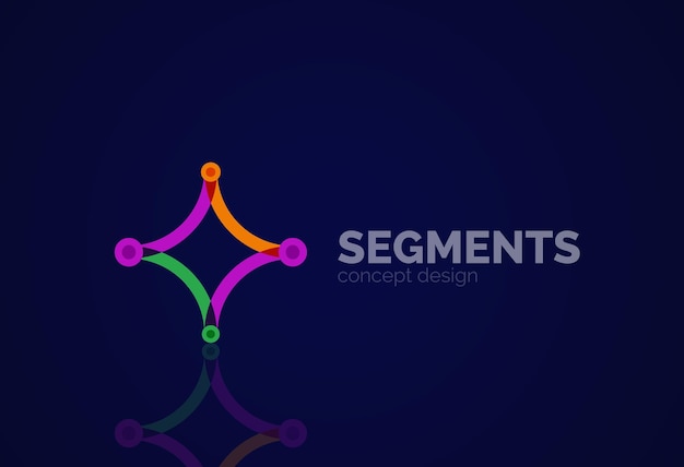 Contorno vectorial logotipo geométrico abstracto mínimo