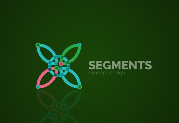 Contorno vectorial logotipo geométrico abstracto mínimo