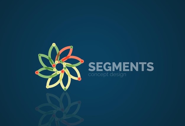 Contorno vectorial logotipo geométrico abstracto mínimo