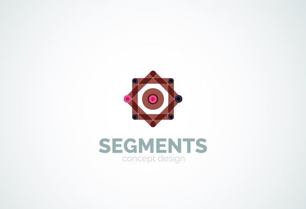 Contorno vectorial logotipo geométrico abstracto mínimo