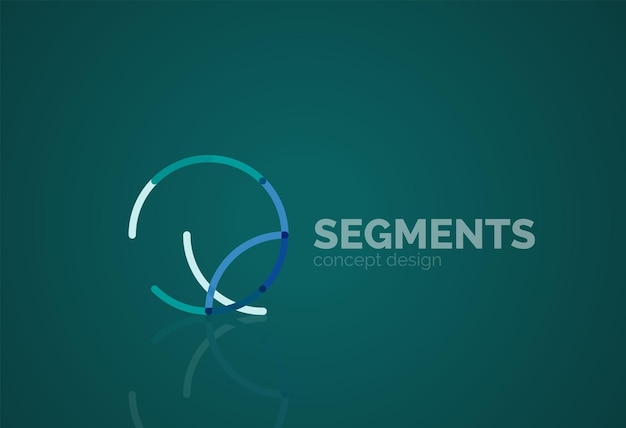 Contorno vectorial logotipo geométrico abstracto mínimo