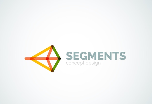 Contorno vectorial logotipo geométrico abstracto mínimo