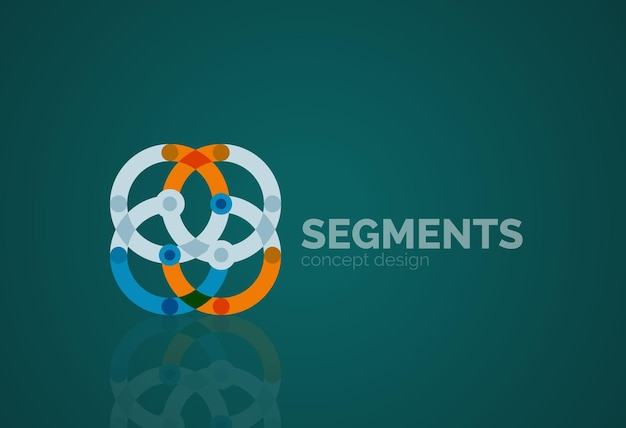 Contorno vectorial logotipo geométrico abstracto mínimo