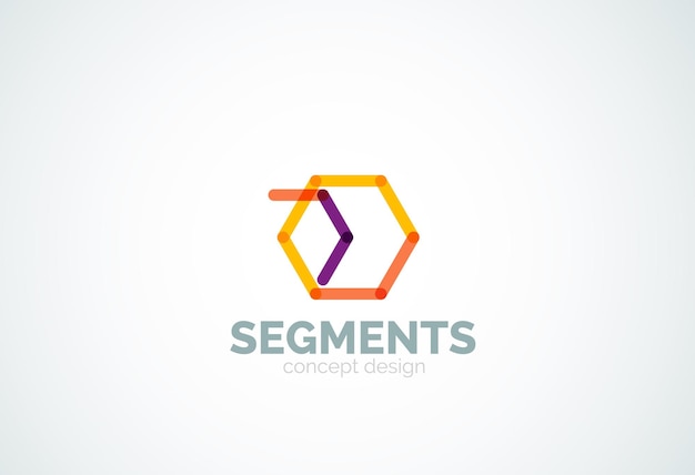 Contorno vectorial logotipo geométrico abstracto mínimo