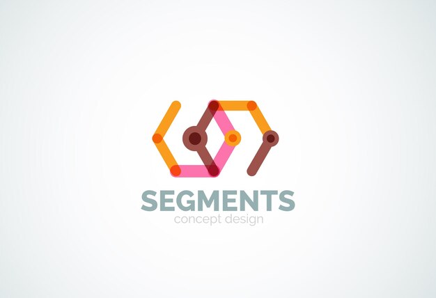 Contorno vectorial logotipo geométrico abstracto mínimo