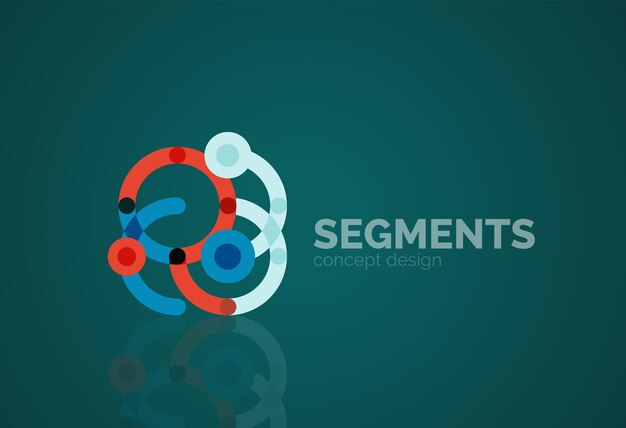 Contorno vectorial logotipo geométrico abstracto mínimo