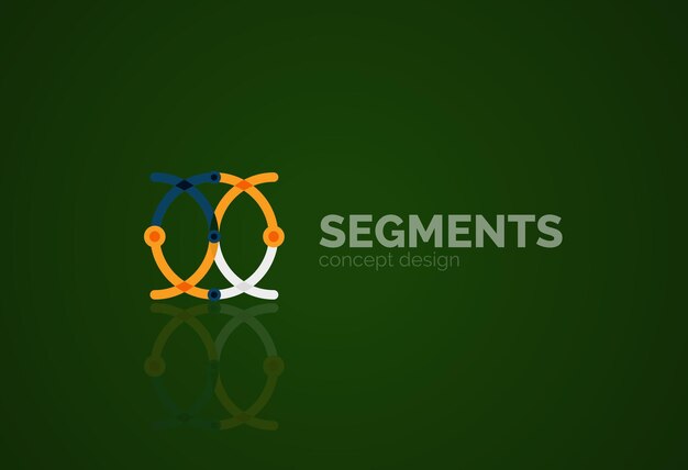 Contorno vectorial logotipo geométrico abstracto mínimo