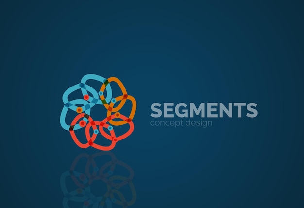 Contorno vectorial logotipo geométrico abstracto mínimo