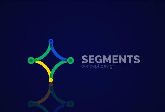 Contorno vectorial logotipo geométrico abstracto mínimo
