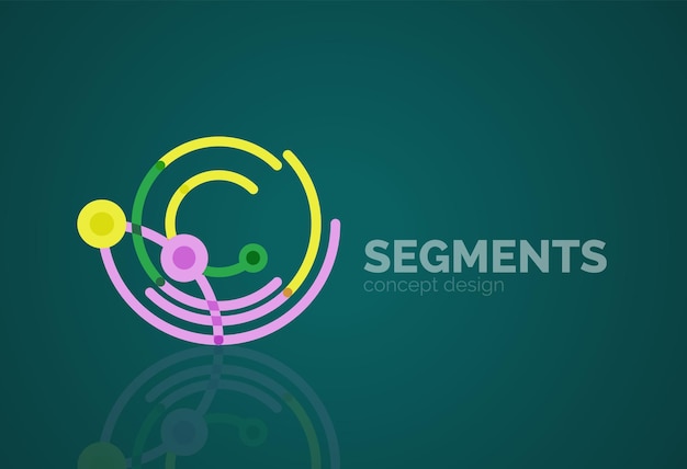 Contorno vectorial logotipo geométrico abstracto mínimo