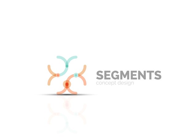 Contorno vectorial logotipo geométrico abstracto mínimo