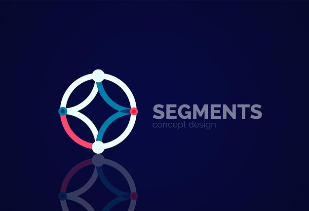 Contorno vectorial logotipo geométrico abstracto mínimo