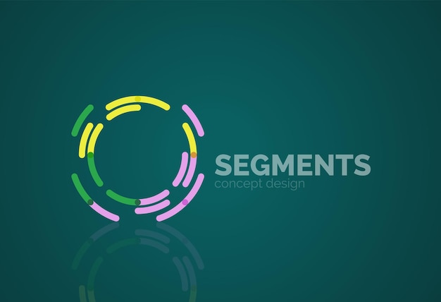 Contorno vectorial logotipo geométrico abstracto mínimo