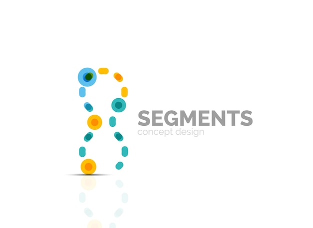 Contorno vectorial logotipo geométrico abstracto mínimo
