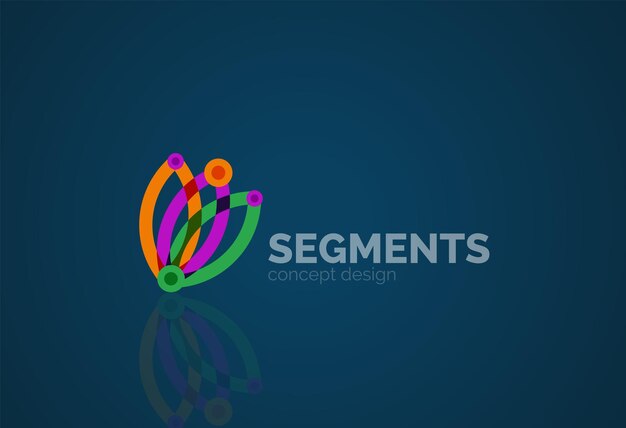 Contorno vectorial logotipo geométrico abstracto mínimo