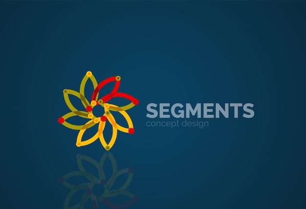Contorno vectorial logotipo geométrico abstracto mínimo