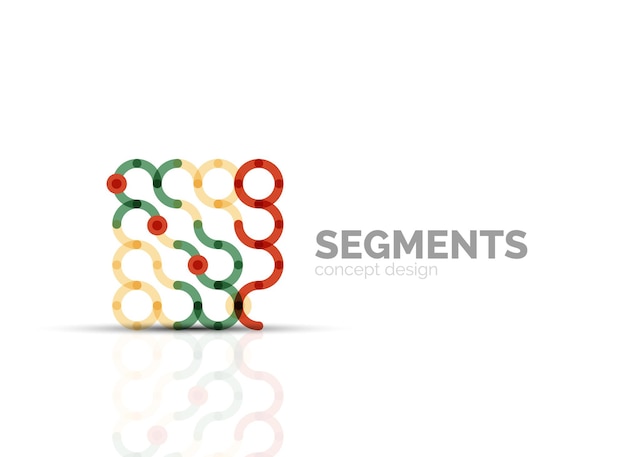 Contorno vectorial logotipo geométrico abstracto mínimo