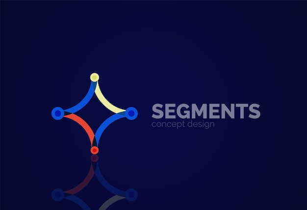 Contorno vectorial logotipo geométrico abstracto mínimo