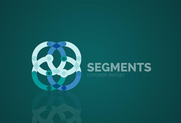 Contorno vectorial logotipo geométrico abstracto mínimo