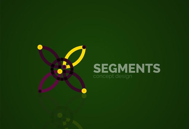 Contorno vectorial logotipo geométrico abstracto mínimo