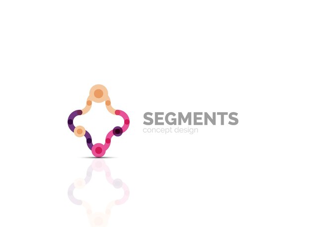 Contorno vectorial logotipo geométrico abstracto mínimo