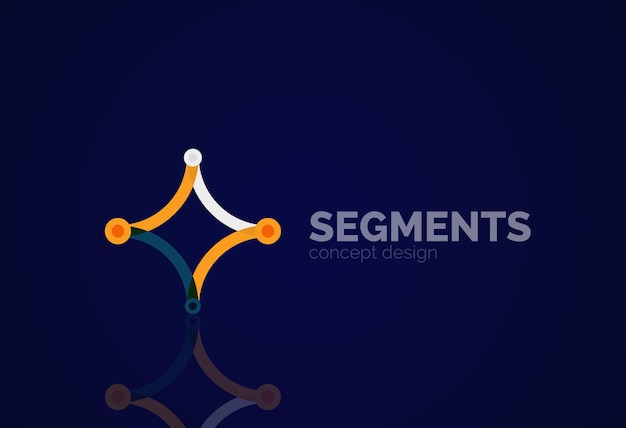 Contorno vectorial logotipo geométrico abstracto mínimo