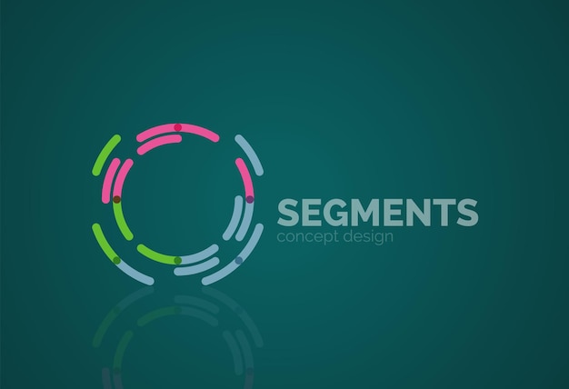 Contorno vectorial logotipo geométrico abstracto mínimo