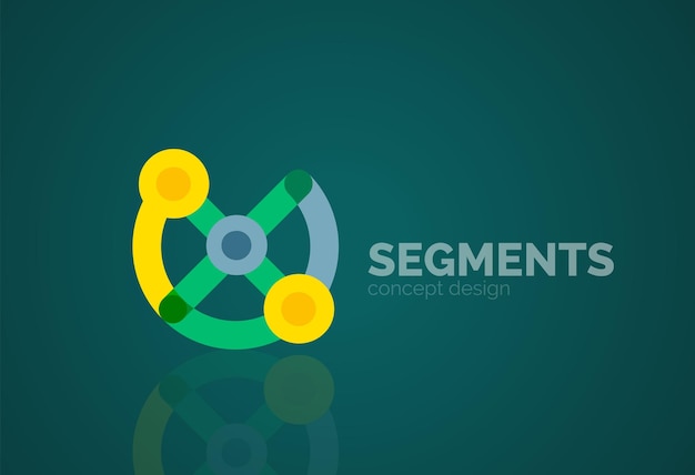 Contorno vectorial logotipo geométrico abstracto mínimo