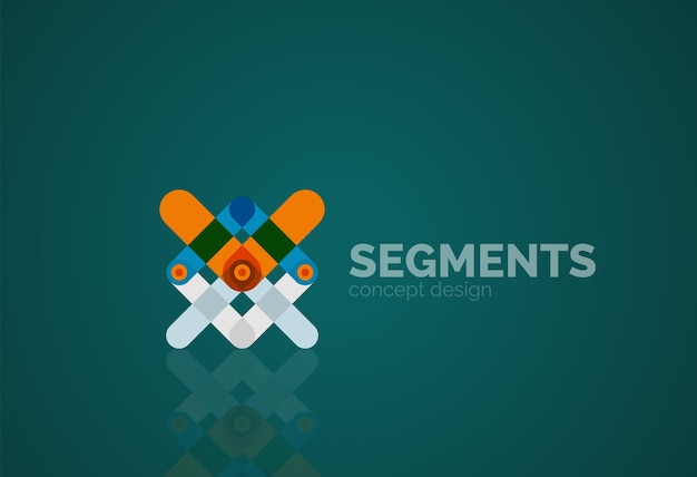 Contorno vectorial logotipo geométrico abstracto mínimo