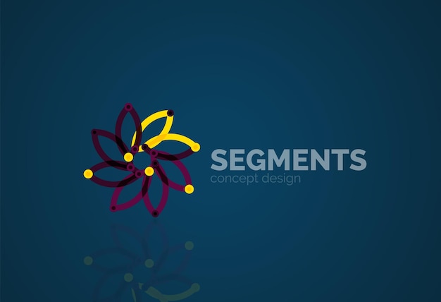 Contorno vectorial logotipo geométrico abstracto mínimo