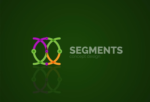 Contorno vectorial logotipo geométrico abstracto mínimo