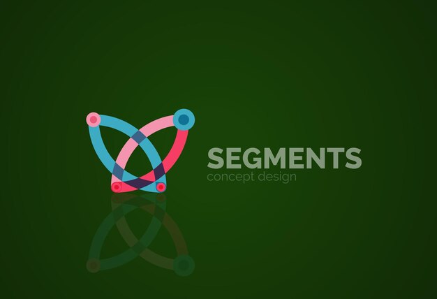 Contorno vectorial logotipo geométrico abstracto mínimo