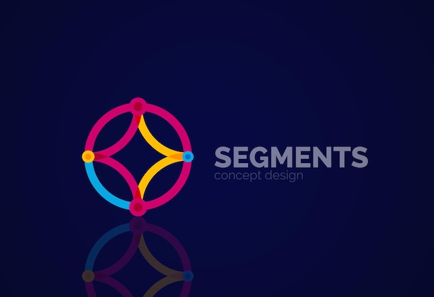 Contorno vectorial logotipo geométrico abstracto mínimo