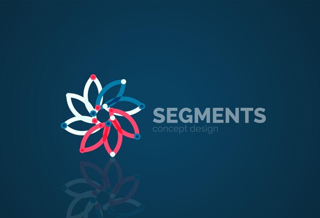 Contorno vectorial logotipo geométrico abstracto mínimo