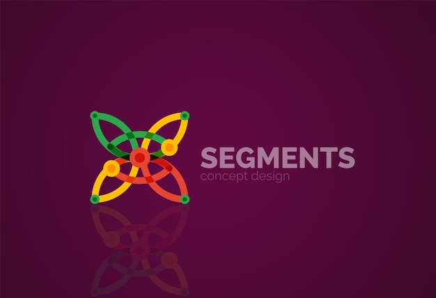 Contorno vectorial logotipo geométrico abstracto mínimo